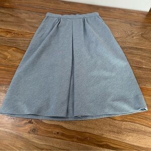 TanJay Vintage 80's Light Blue and White Woven A-Line Skirt Single Front Pleat 2